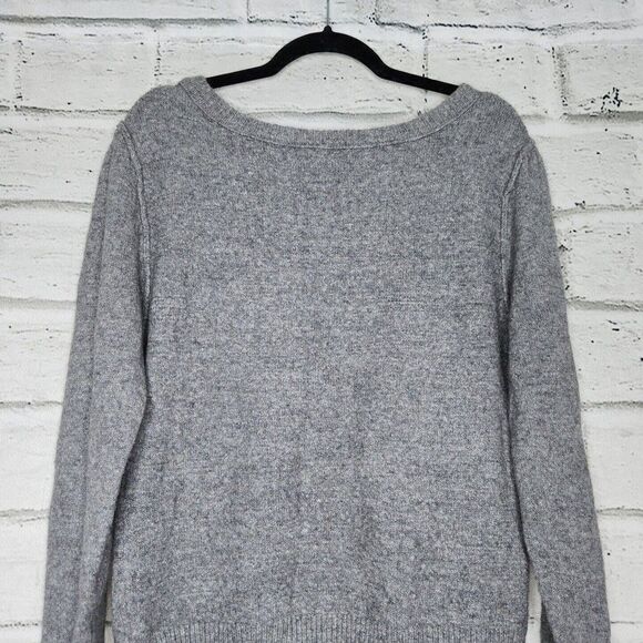 Free People Women's Gray Complete Me Sweater Cotton Alpaca Blend Size Medium - Picture 4 of 9